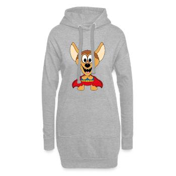 HYÄNE - SUPERHELD - TIER - KIND - BABY - Hoodie-Kleid - Grau meliert - Vorne