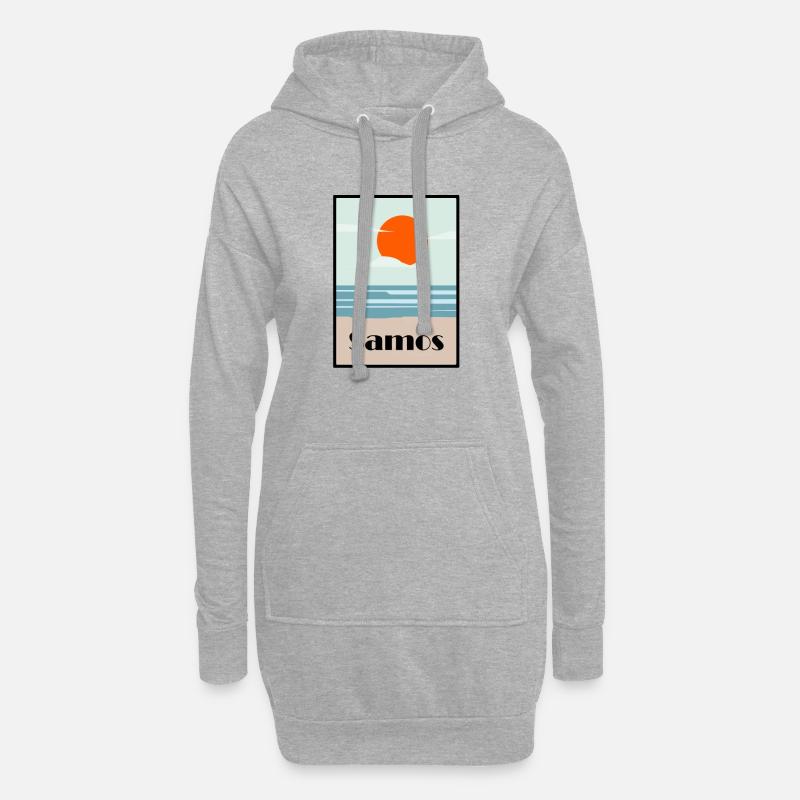 samos See Meer art deco - Hoodie-Kleid - Grau meliert