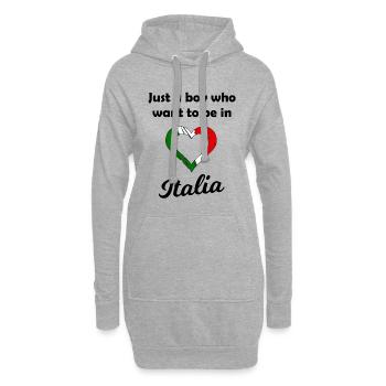 Un cœur pour l’Italie - Sweat-shirt à capuche long Femme - gris chiné - Devant
