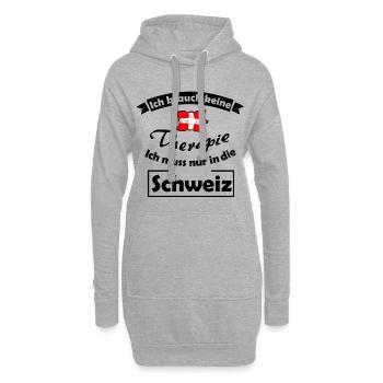 Ab in die Schweiz - Hoodie-Kleid - Grau meliert - Vorne