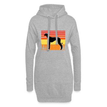 Vieux Lévrier Croate Chien Silhouette Rétro Soleil - Sweat-shirt à capuche long Femme - gris chiné - Devant