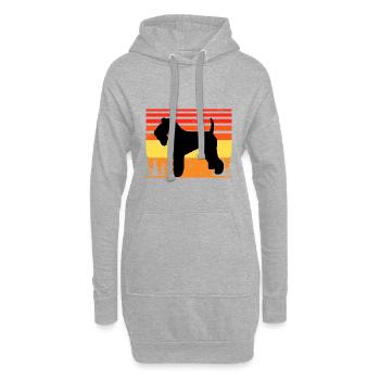 Kerry Blue Terrier Hund Silhouette Retro Sonnenuntergang - Hoodie-Kleid - Grau meliert - Vorne