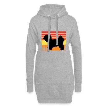 Kyi Leo Dog Lover Silhouette Vintage Sunset - Sweat-shirt à capuche long Femme - gris chiné - Devant