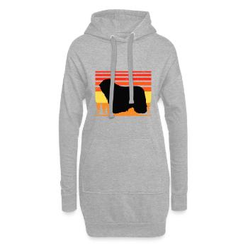 Komondor Dog Lover Silhouette Vintage Sunset - Sweat-shirt à capuche long Femme - gris chiné - Devant