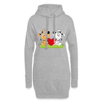 HUNDE - LIEBE - VERLIEBT - HUND - TIERE - LOVE - Hoodie-Kleid - Grau meliert - Vorne