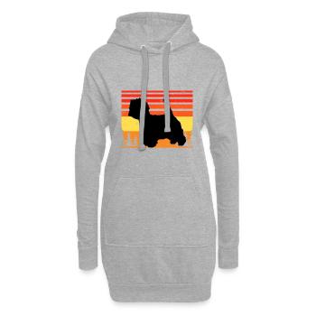 Westie Dog Lover Silhouette Vintage Sunset - Sweat-shirt à capuche long Femme - gris chiné - Devant