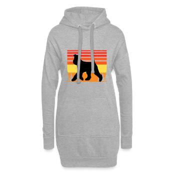 Welsh Terrier Dog Lover Silhouette Vintage Sunset - Sweat-shirt à capuche long Femme - gris chiné - Devant