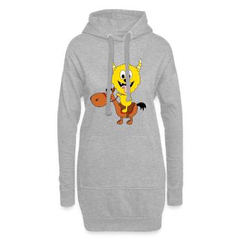 MONSTER - REITEN - TIERE - TIERISCH - KIND - BABY - Hoodie-Kleid - Grau meliert - Vorne