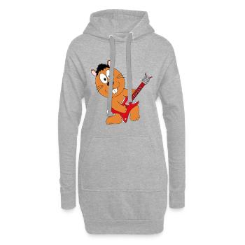GITARRE - MUSIK - LIEBE - BIBER - OTTER - MARDER - Hoodie-Kleid - Grau meliert - Vorne