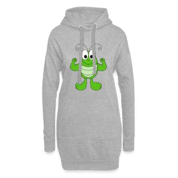 GRASHÜPFER - FIT - MUSKELN - STARK - BODYBUILDING - Hoodie-Kleid - Grau meliert - Vorne