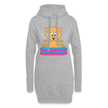KATZE - SHAKA - PLANSCHBECKEN - TIER - TIERISCH - Hoodie-Kleid - Grau meliert - Vorne