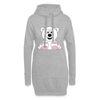 EISBÄR - TIER - TIERISCH - KIND - BABY - BÄR - Hoodie-Kleid - Grau meliert - Vorne