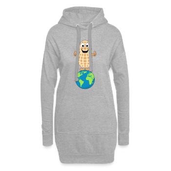 ERDNUSS - ERDE - NUSS - SUPER - GUT - ESSEN - Hoodie-Kleid - Grau meliert - Vorne