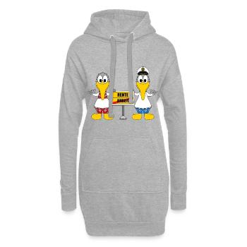 MÖWEN - ARBEIT - RENTE - RENTNER - LUSTIGE VÖGEL - Hoodie-Kleid - Grau meliert - Vorne