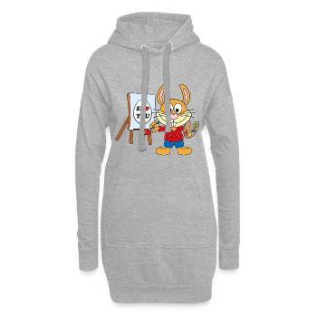 OSTERHASE - MALER - KÜNSTLER - EI LOVE YOU - Hoodie-Kleid - Grau meliert - Vorne