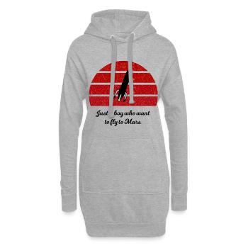Découverte de Mars - Sweat-shirt à capuche long Femme - gris chiné - Devant