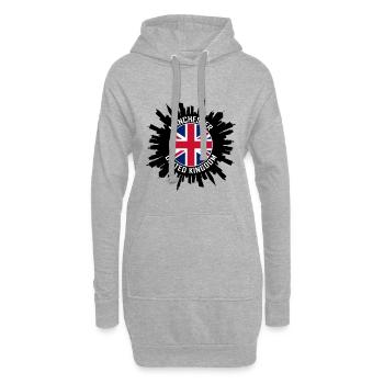 Manchester Skyline UK Flagge Reisesouvenir - Hoodie-Kleid - Grau meliert - Vorne