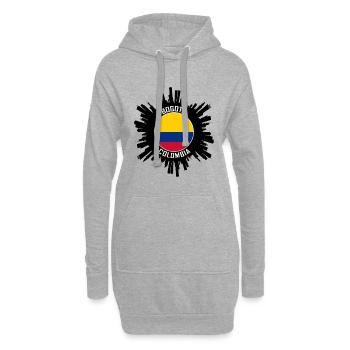Bogota Skyline Colombie Flag Souvenir de voyage - Sweat-shirt à capuche long Femme - gris chiné - Devant