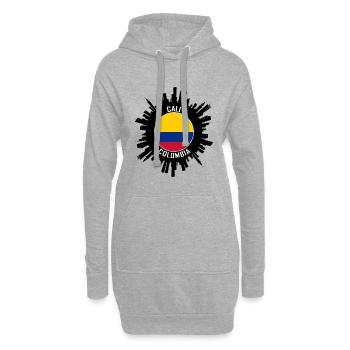 Cali Skyline Colombia Flag Travel Souvenir - Hoodie Dress - heather grey - Front