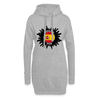 Barcelona Skyline Spanien Flagge Reise Souvenir - Hoodie-Kleid - Grau meliert - Vorne