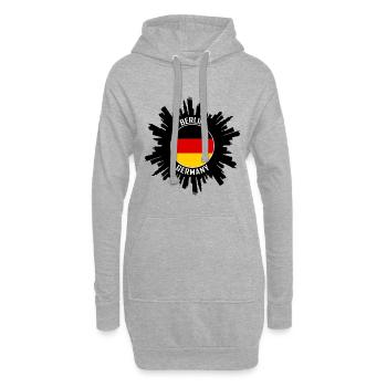 Berlin Skyline Deutschland Flagge Reisesouvenir - Hoodie-Kleid - Grau meliert - Vorne