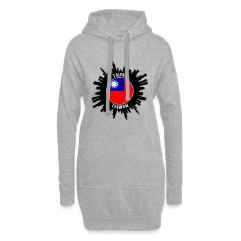Taipeh Skyline Taiwan Flagge Reise Souvenir - Hoodie-Kleid - Grau meliert - Vorne