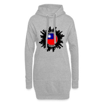Tainan Skyline Taiwan Flag Souvenir de voyage - Sweat-shirt à capuche long Femme - gris chiné - Devant