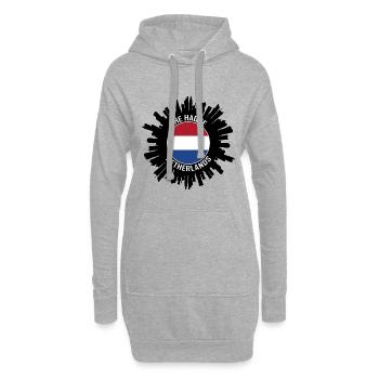 Den Haag Skyline Niederlande Flagge Reisesouvenir - Hoodie-Kleid - Grau meliert - Vorne