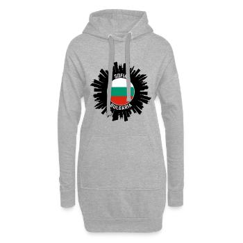 Sofia Skyline Bulgarien Flagge Reise Souvenir - Hoodie-Kleid - Grau meliert - Vorne
