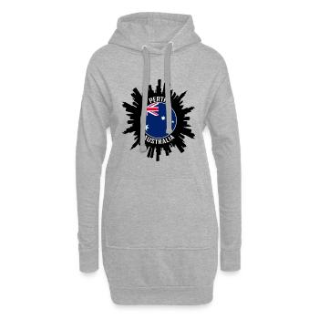 Perth Skyline Australien Flagge Reise Souvenir - Hoodie-Kleid - Grau meliert - Vorne