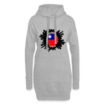 Zhongli Skyline Taiwan Flag Souvenir de voyage - Sweat-shirt à capuche long Femme - gris chiné - Devant
