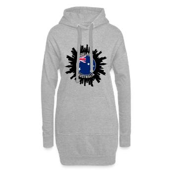Adelaide Skyline Australien Flagge Reise Souvenir - Hoodie-Kleid - Grau meliert - Vorne