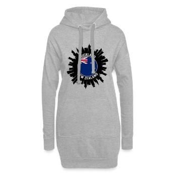 Auckland Skyline New Zealand Flag Souvenir de voyage - Sweat-shirt à capuche long Femme - gris chiné - Devant