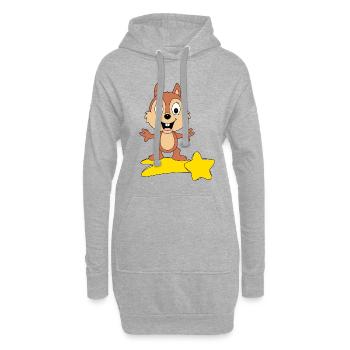 STERNSCHNUPPE - EICHHÖRNCHEN - TIER - KIND - BABY - Hoodie-Kleid - Grau meliert - Vorne