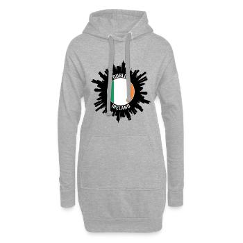 Dublin Skyline Irland Flagge Reisesouvenir - Hoodie-Kleid - Grau meliert - Vorne