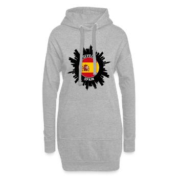 Sevilla Skyline Espagne Flag Souvenir de voyage - Sweat-shirt à capuche long Femme - gris chiné - Devant