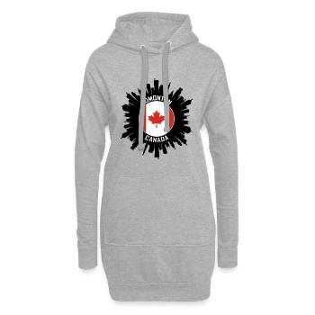 Edmonton Skyline Canada Flag Souvenir de voyage - Sweat-shirt à capuche long Femme - gris chiné - Devant