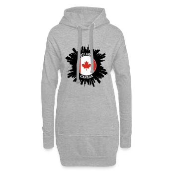 Ottawa Skyline Kanada Flagge Reise Souvenir - Hoodie-Kleid - Grau meliert - Vorne