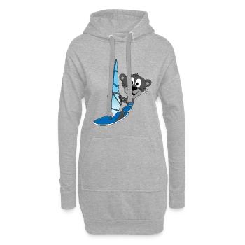 SURFER - WINDSURFER - PANTHER - WASSERSPORT - TIER - Hoodie-Kleid - Grau meliert - Vorne