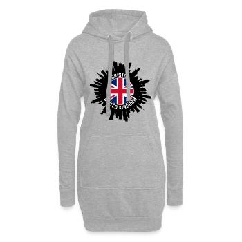 Bristol Skyline UK Flagge Reisesouvenir - Hoodie-Kleid - Grau meliert - Vorne