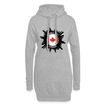 Souvenir de voyage de Québec Skyline Canada Flag - Sweat-shirt à capuche long Femme - gris chiné - Devant