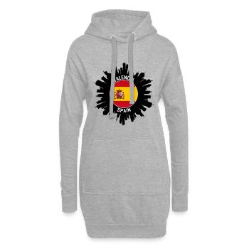 Valencia Skyline Spanien Flagge Reise Souvenir - Hoodie-Kleid - Grau meliert - Vorne