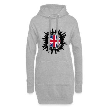 Portsmouth Skyline UK Flagge Reise Souvenir - Hoodie-Kleid - Grau meliert - Vorne