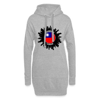 Changhua Skyline Taiwan Flag Souvenir de voyage - Sweat-shirt à capuche long Femme - gris chiné - Devant