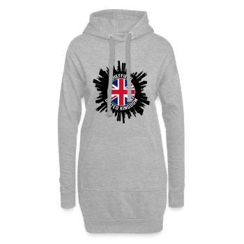 Sheffield Skyline UK Flagge Reisesouvenir - Hoodie-Kleid - Grau meliert - Vorne