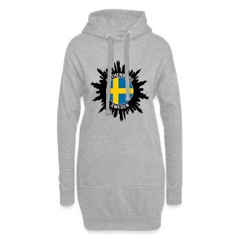 Göteborg Skyline Suède Flag Souvenir de voyage - Sweat-shirt à capuche long Femme - gris chiné - Devant