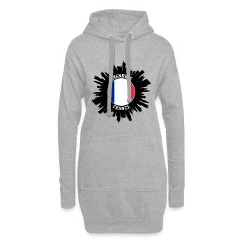 Grenoble Skyline Frankreich Flagge Reise Souvenir - Hoodie-Kleid - Grau meliert - Vorne