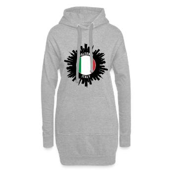 Palerme Skyline Italie Flag Souvenir de voyage - Sweat-shirt à capuche long Femme - gris chiné - Devant