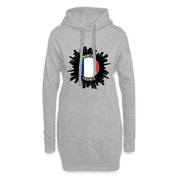 Nantes Skyline France Flag Souvenir de voyage - Sweat-shirt à capuche long Femme - gris chiné - Devant