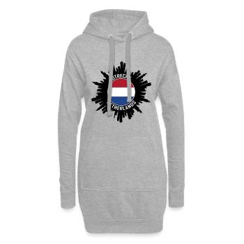 Utrecht Skyline Pays-Bas Flag Souvenir de voyage - Sweat-shirt à capuche long Femme - gris chiné - Devant